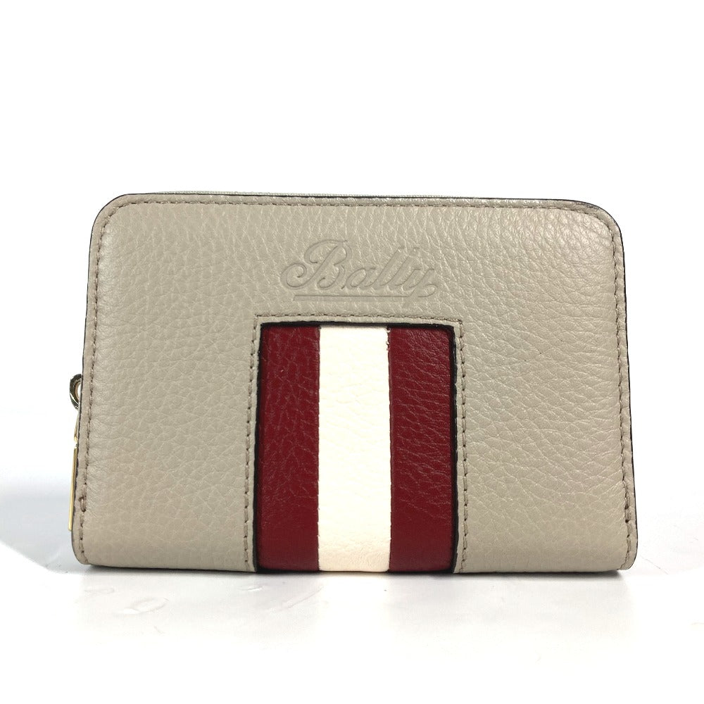 BALLY Coin case TORRIN.TSP leather beige logo Wallet Coin Pocket mens Used Authentic