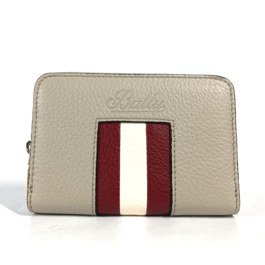 BALLY Coin case TORRIN.TSP leather beige logo Wallet Coin Pocket mens Used Authentic
