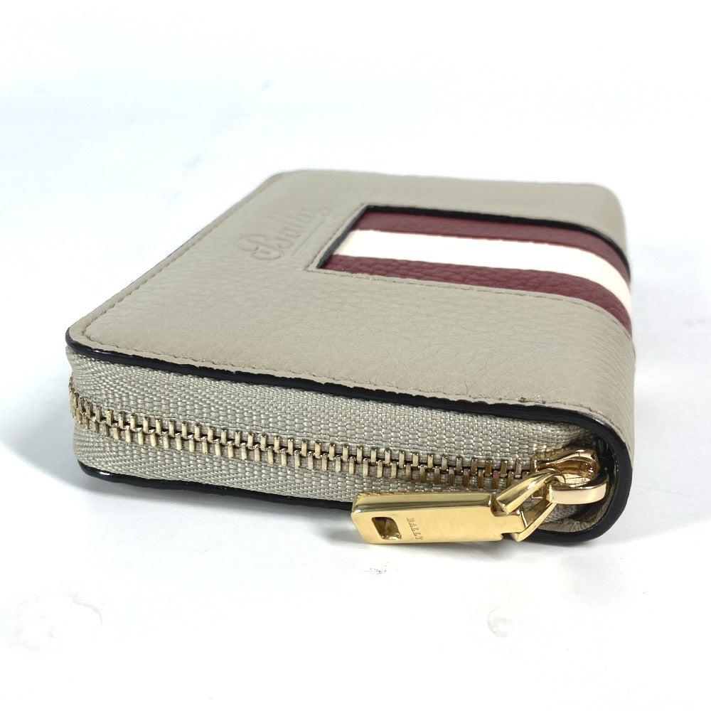 BALLY Coin case TORRIN.TSP leather beige logo Wallet Coin Pocket mens Used Authentic