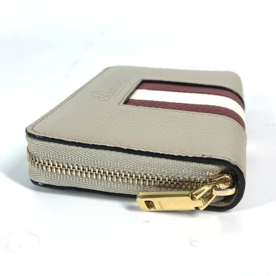 BALLY Coin case TORRIN.TSP leather beige logo Wallet Coin Pocket mens Used Authentic