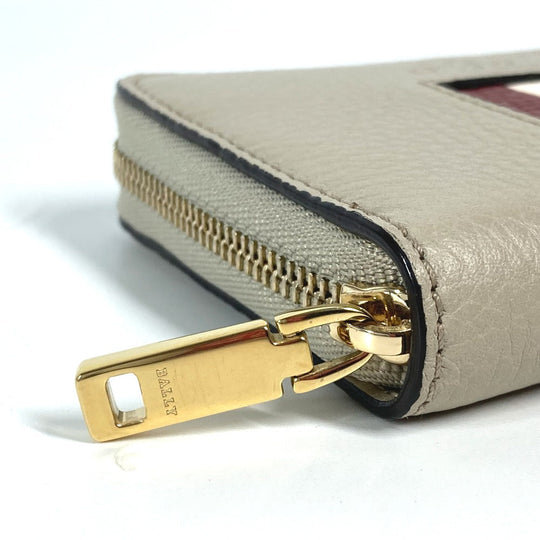 BALLY Coin case TORRIN.TSP leather beige logo Wallet Coin Pocket mens Used Authentic