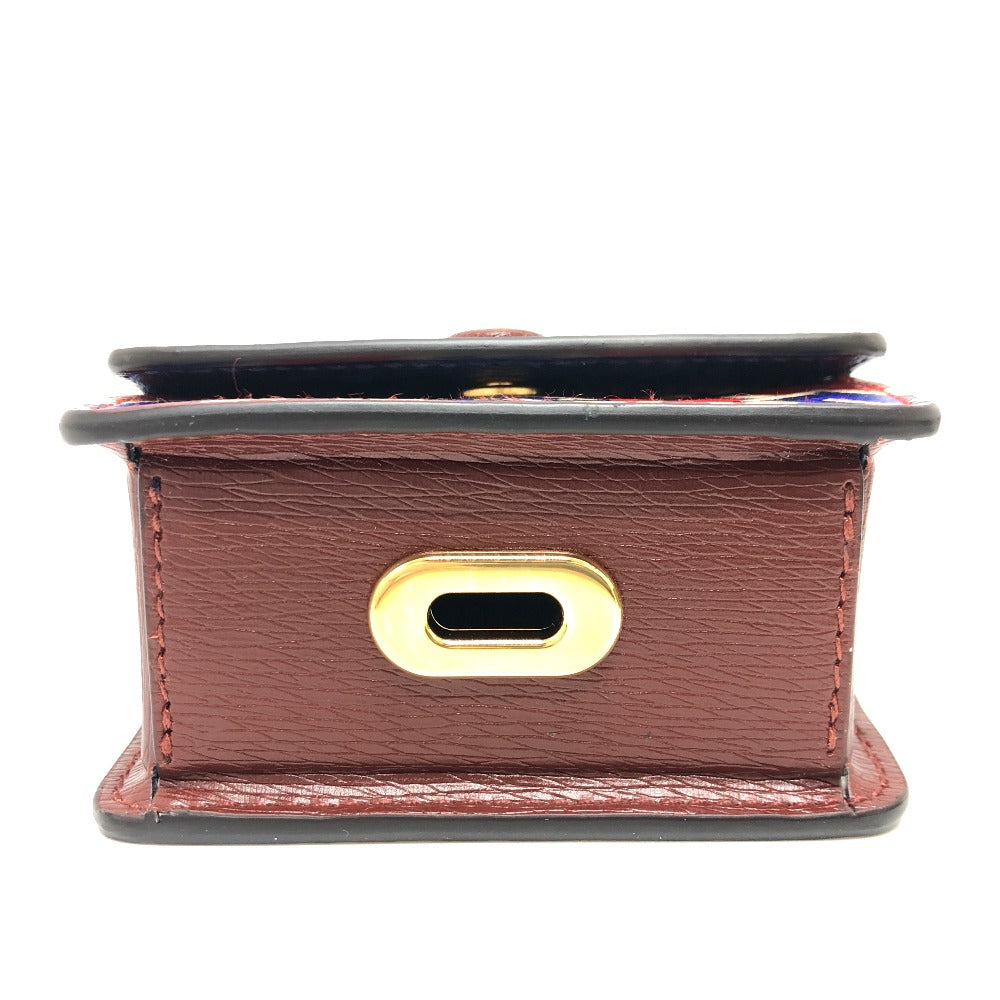 GUCCI key ring 692957 leather Red Pets GG Etiquette Bag Holder unisex(Unisex) Used Authentic