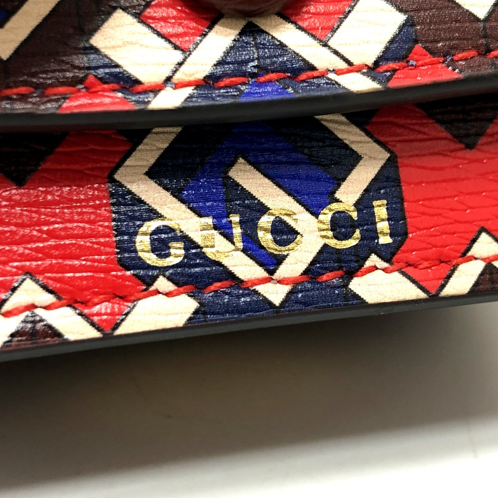 GUCCI key ring 692957 leather Red Pets GG Etiquette Bag Holder unisex(Unisex) Used Authentic