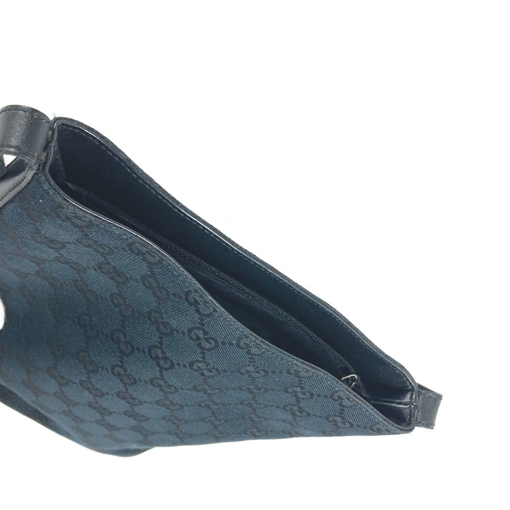 GUCCI Shoulder Bag 001 4286 Leather / canvas black Bucket Bucket GG Women Used Authentic