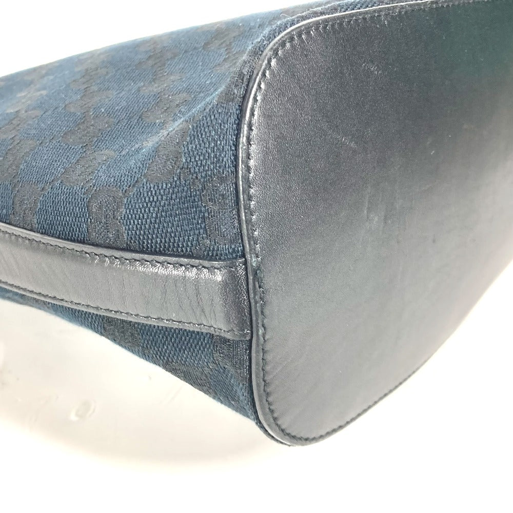 GUCCI Shoulder Bag 001 4286 Leather / canvas black Bucket Bucket GG Women Used Authentic