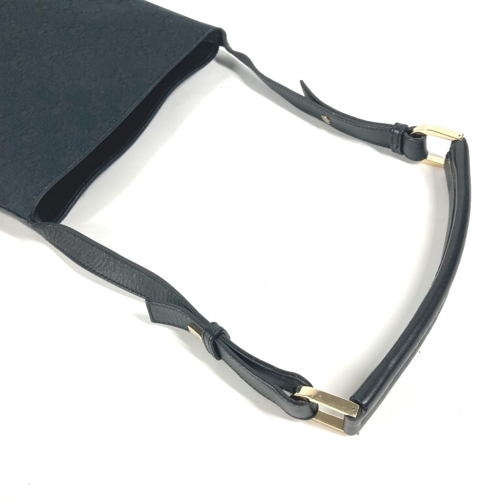 GUCCI Shoulder Bag 001 4286 Leather / canvas black Bucket Bucket GG Women Used Authentic