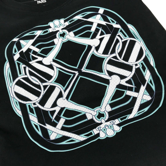 HERMES one piece cotton black Cartouche maxi dress 40