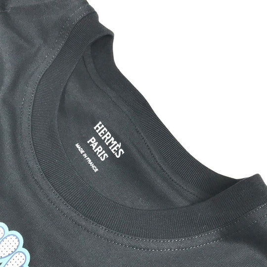 HERMES one piece cotton black Cartouche maxi dress 40