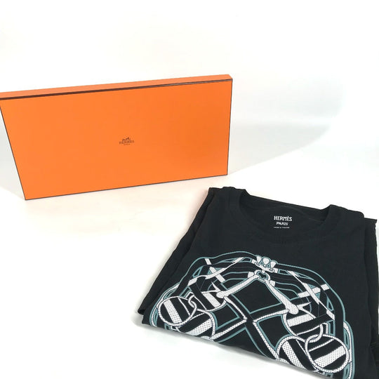 HERMES one piece cotton black Cartouche maxi dress 40