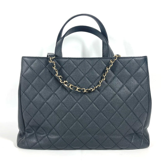 CHANEL Shoulder Bag A93795 Caviar skin black CC COCO Mark Affinity Matelasse Quilting Women Used Authentic