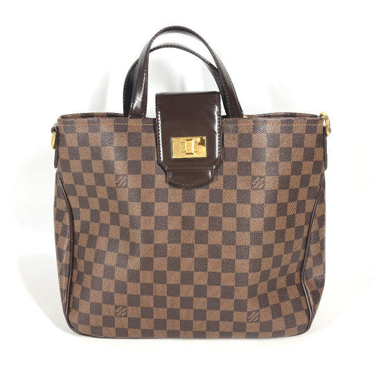 LOUIS VUITTON Tote Bag N41177 Damier canvas Brown Damier Hippopotamus roseberry Women Used Authentic