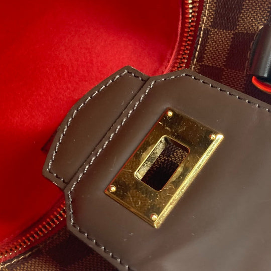 LOUIS VUITTON Tote Bag N41177 Damier canvas Brown Damier Hippopotamus roseberry Women Used Authentic