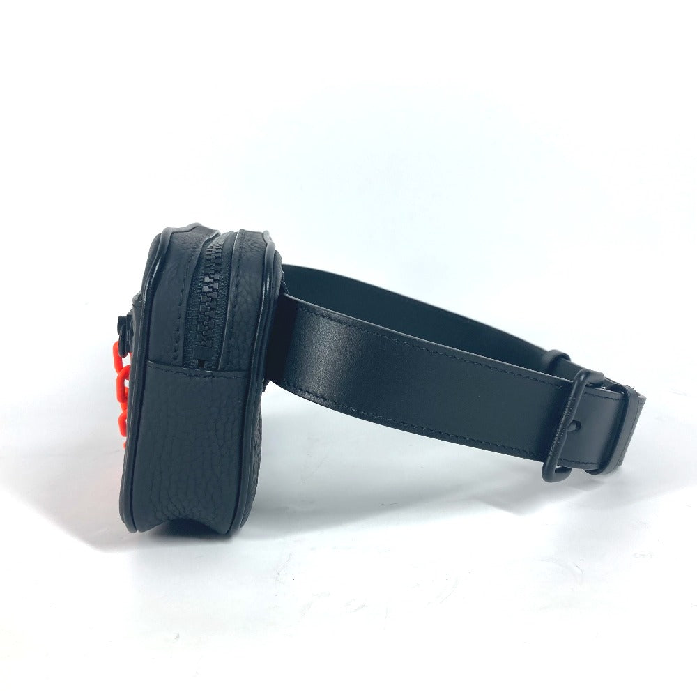 LOUIS VUITTON Waist bag M53550 leather black Sling bag Pochette Volga mens Used Authentic