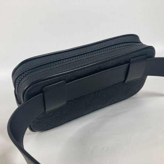 LOUIS VUITTON Waist bag M53550 leather black Sling bag Pochette Volga mens Used Authentic