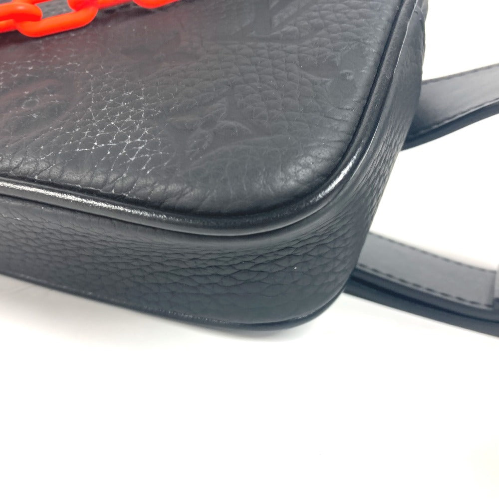 LOUIS VUITTON Waist bag M53550 leather black Sling bag Pochette Volga mens Used Authentic