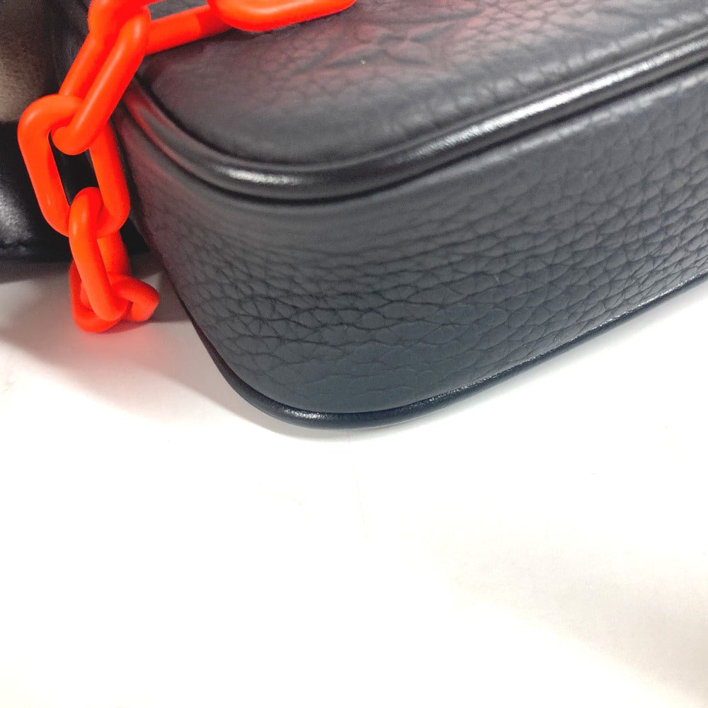 LOUIS VUITTON Waist bag M53550 leather black Sling bag Pochette Volga mens Used Authentic