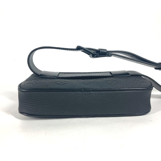 LOUIS VUITTON Waist bag M53550 leather black Sling bag Pochette Volga mens Used Authentic