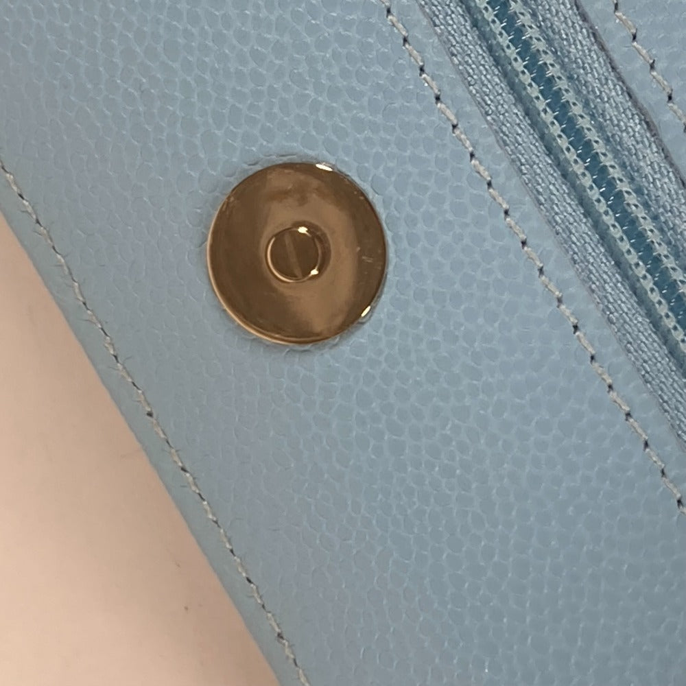 CHANEL Shoulder Bag AP0250 Caviar skin Light blue CCCOCO Mark Matelasse Timeless Classic Women Used Authentic