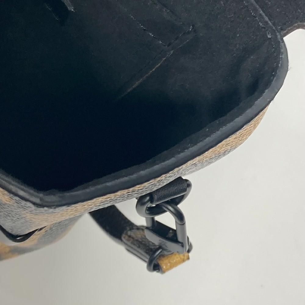 LOUIS VUITTON Vanity bag M43001 canvas Brown Monogram Reverse Leopard Camera box Women Used Authentic