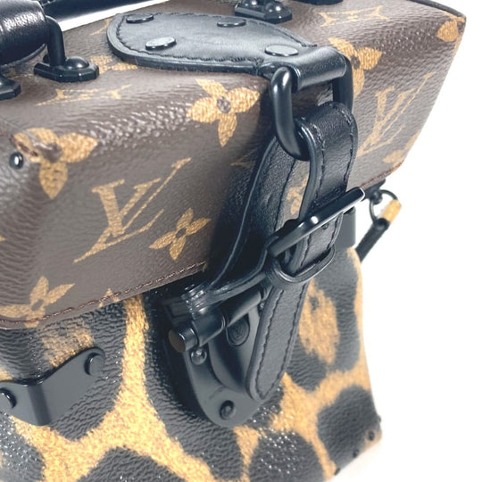 LOUIS VUITTON Vanity bag M43001 canvas Brown Monogram Reverse Leopard Camera box Women Used Authentic