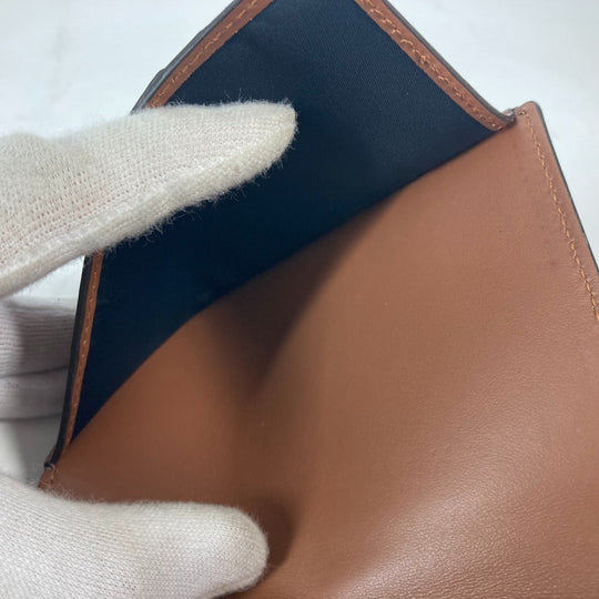 BURBERRY passport case PVC / Leather Brown TB logo Women Used Authentic