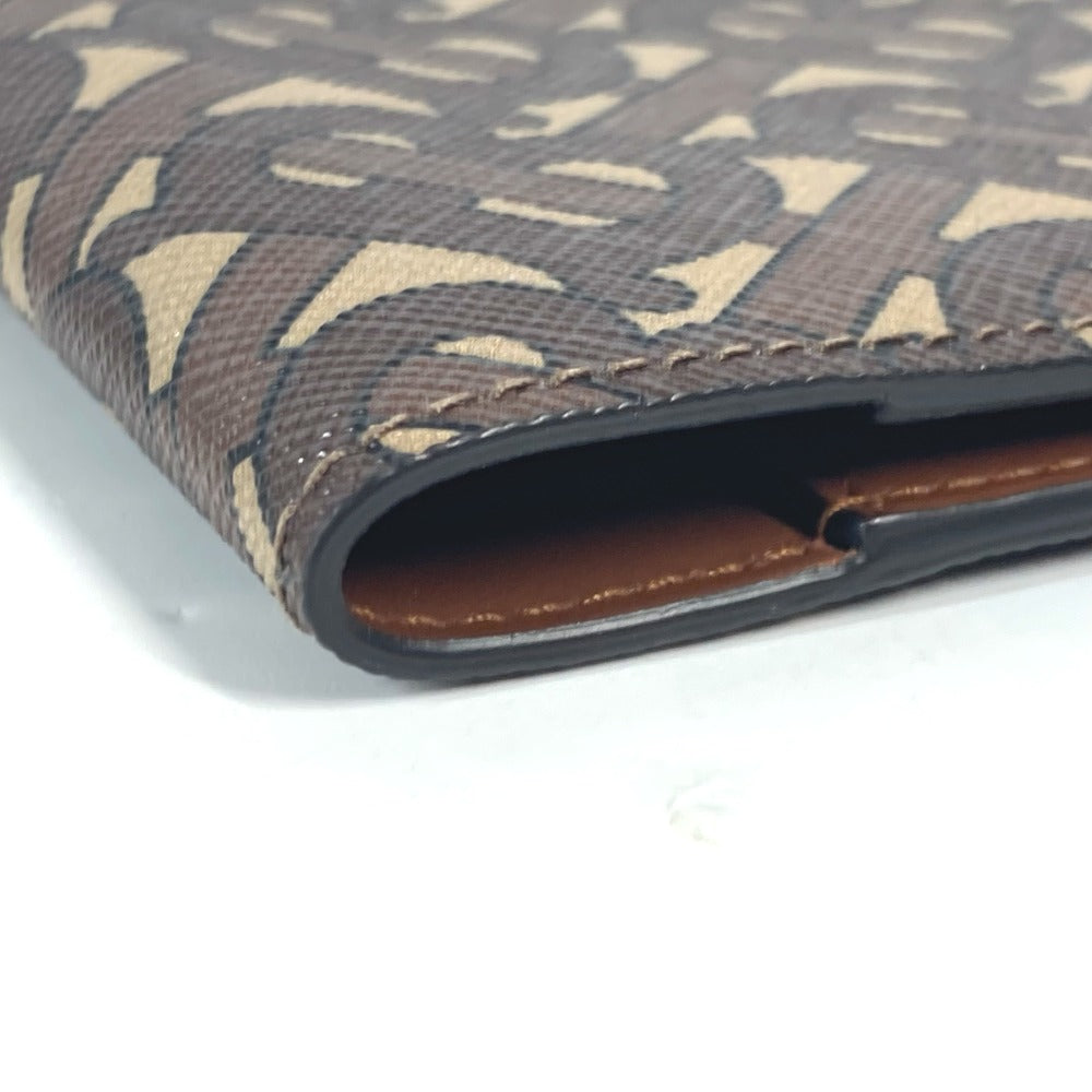 BURBERRY passport case PVC / Leather Brown TB logo Women Used Authentic