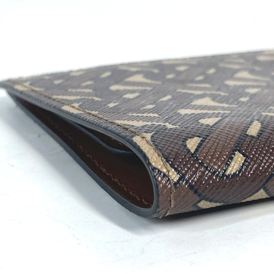 BURBERRY passport case PVC / Leather Brown TB logo Women Used Authentic