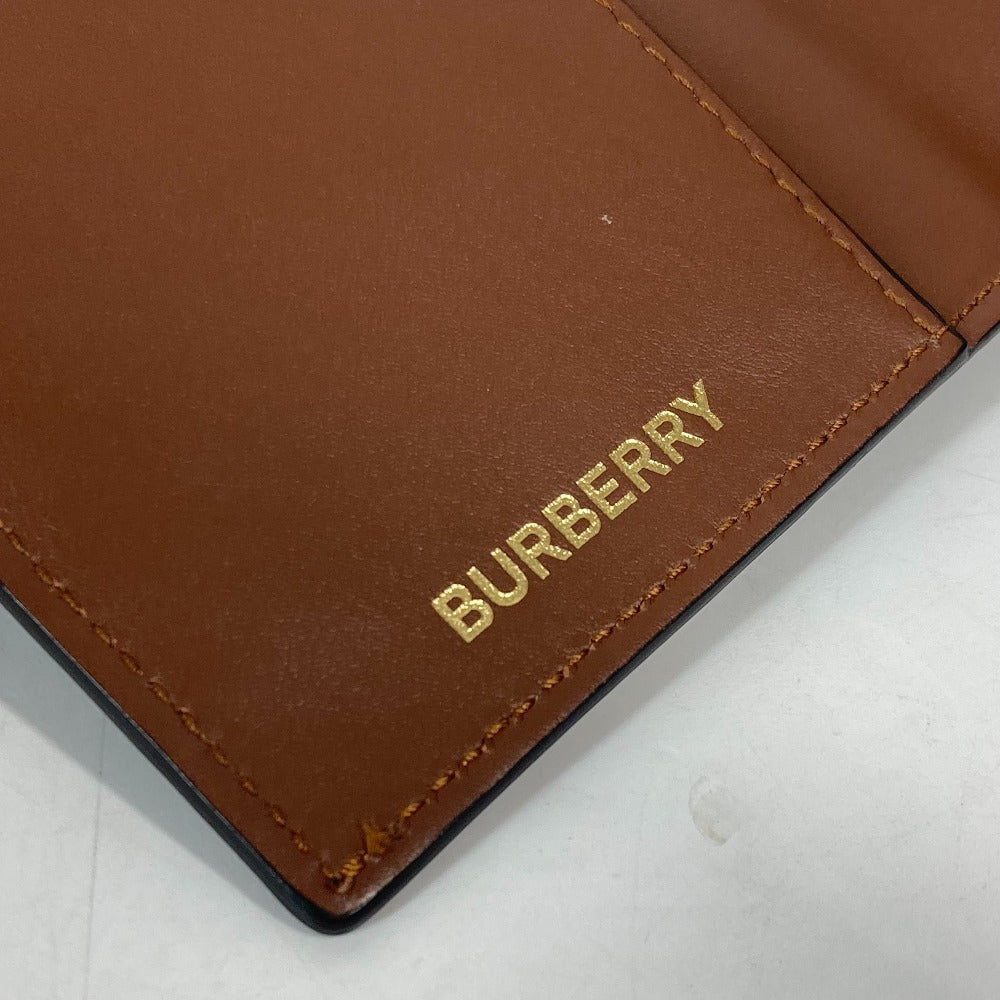 BURBERRY passport case PVC / Leather Brown TB logo Women Used Authentic