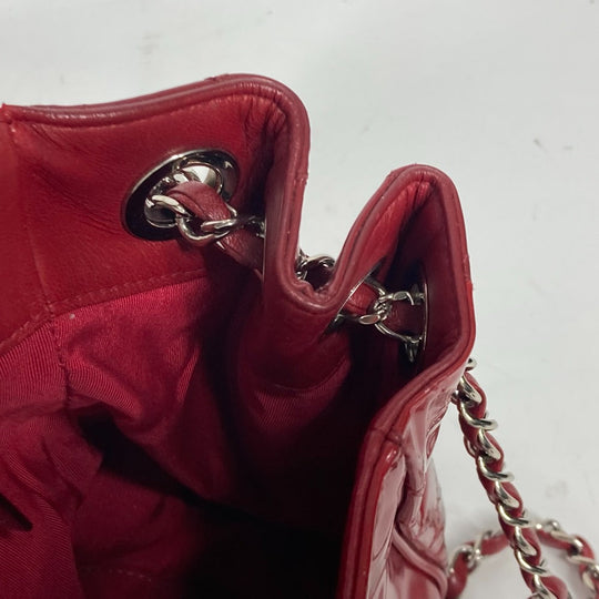 CHANEL Shoulder Bag enamel Red CC COCO Mark Lipstick Women Used Authentic