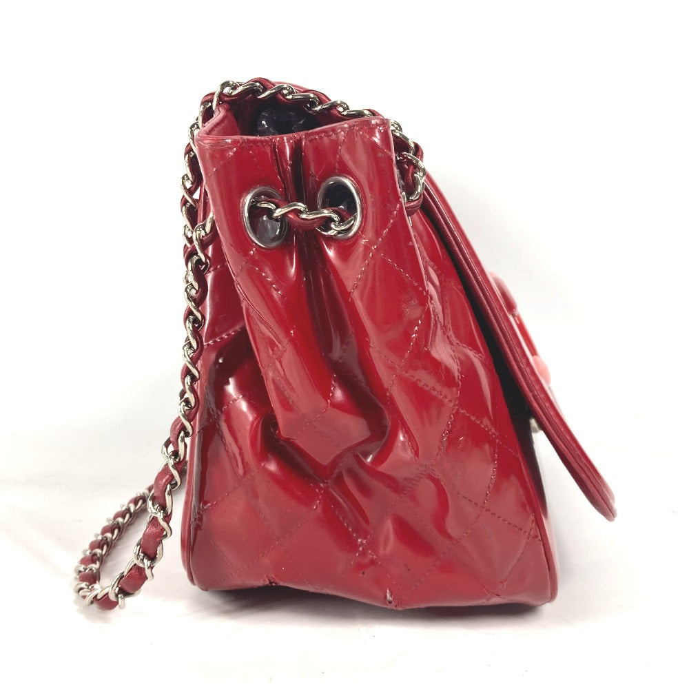 CHANEL Shoulder Bag enamel Red CC COCO Mark Lipstick Women Used Authentic