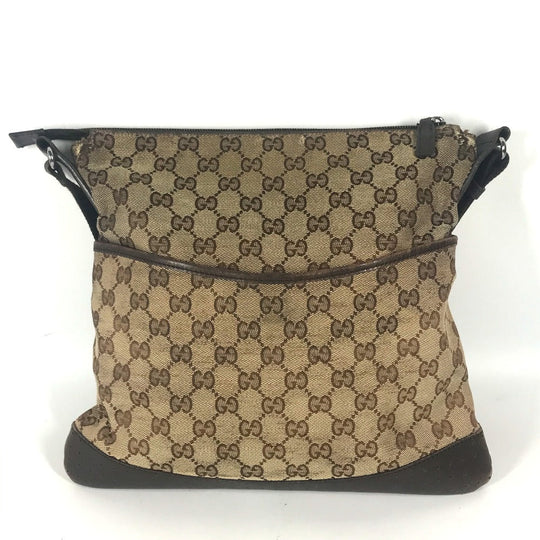GUCCI Shoulder Bag 145857 GG canvas / leather beige GG unisex(Unisex) Used Authentic