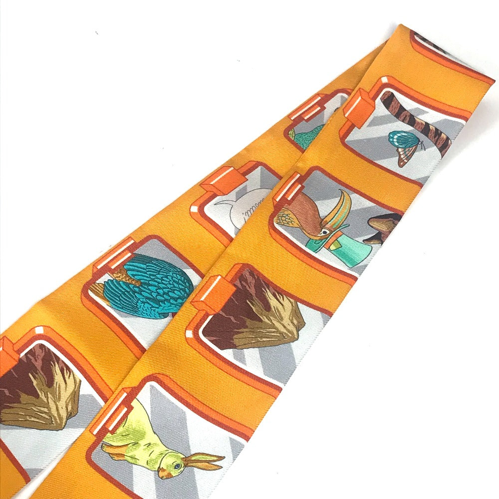 HERMES scarf H063875S 02 silk Orange Twilly Twilly Ribbon Scarf Women Used Authentic