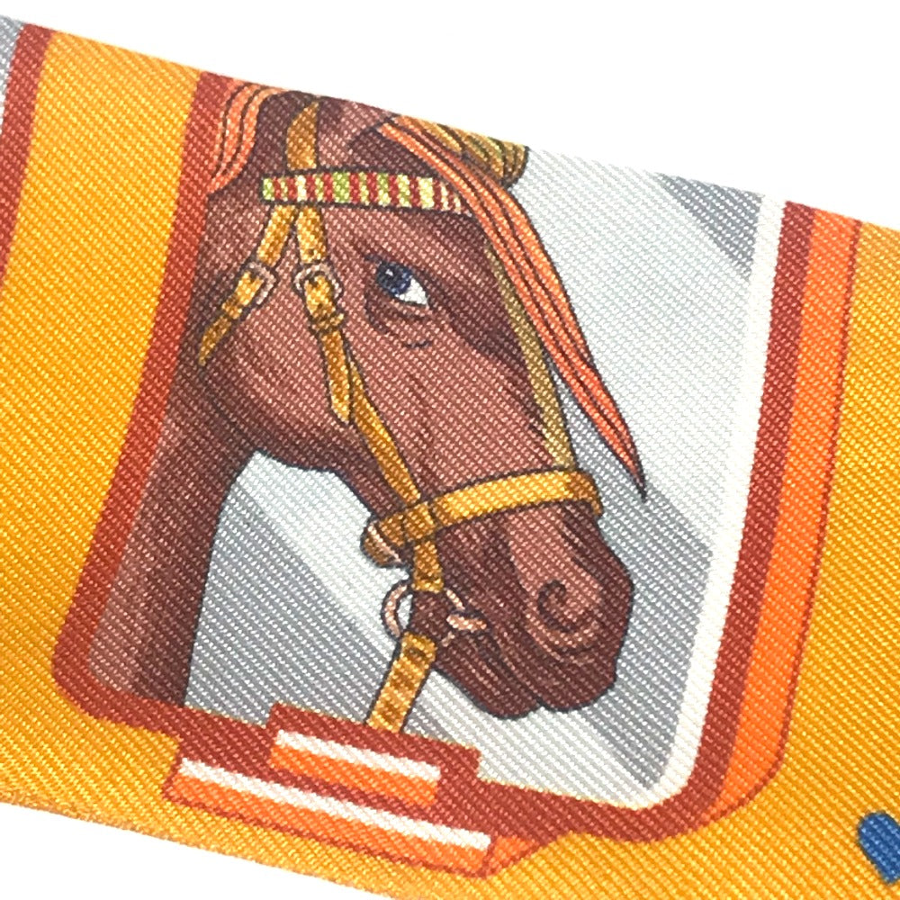 HERMES scarf H063875S 02 silk Orange Twilly Twilly Ribbon Scarf Women Used Authentic