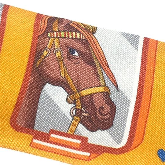 HERMES scarf H063875S 02 silk Orange Twilly Twilly Ribbon Scarf Women Used Authentic