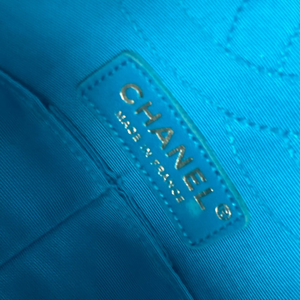 CHANEL Shoulder Bag Nylon blue Crossbody chain bag WChain 2.55 metal fittings Matelasse Women Used Authentic