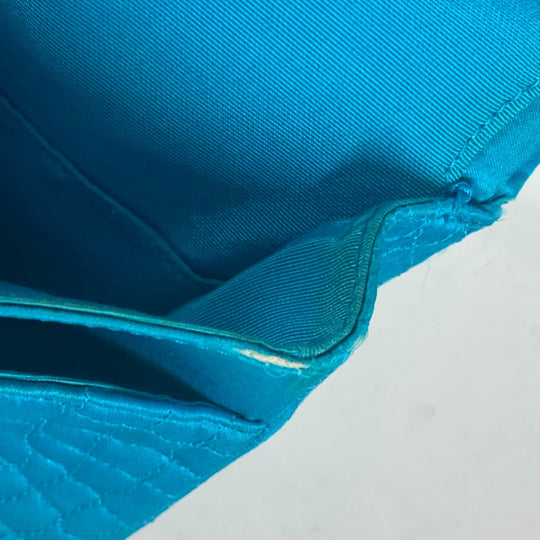 CHANEL Shoulder Bag Nylon blue Crossbody chain bag WChain 2.55 metal fittings Matelasse Women Used Authentic