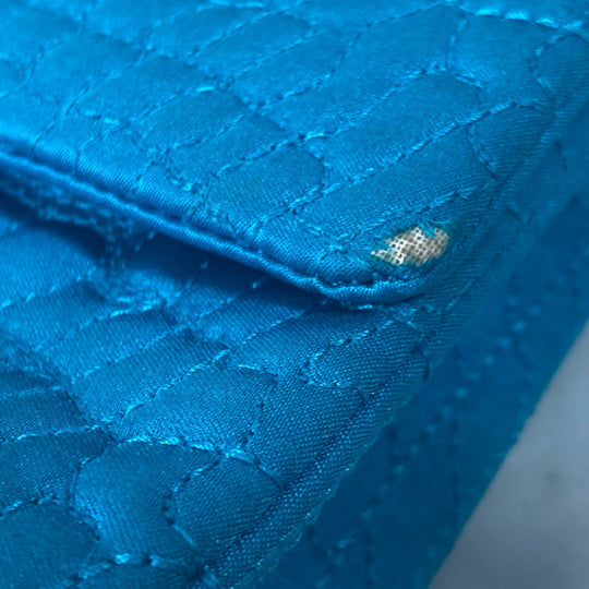 CHANEL Shoulder Bag Nylon blue Crossbody chain bag WChain 2.55 metal fittings Matelasse Women Used Authentic