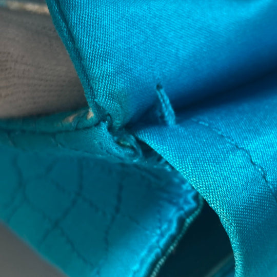 CHANEL Shoulder Bag Nylon blue Crossbody chain bag WChain 2.55 metal fittings Matelasse Women Used Authentic