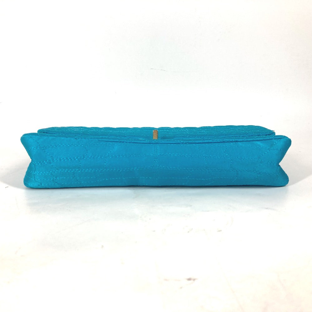 CHANEL Shoulder Bag Nylon blue Crossbody chain bag WChain 2.55 metal fittings Matelasse Women Used Authentic