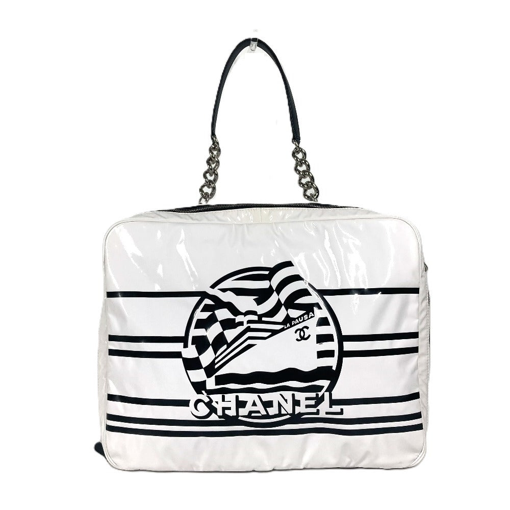 CHANEL Shoulder Bag PVC white LA PAUSA La Pausa CC COCO Mark logo Women Used Authentic
