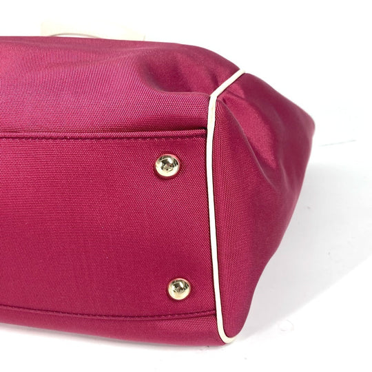 GUCCI Shoulder Bag 264216 Leather/nylon jacquard pink GG charm logo Women Used Authentic