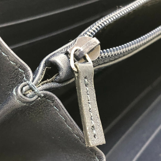 GUCCI Long Wallet Purse 449246 Sima leather Navy GG Micro Guccissima