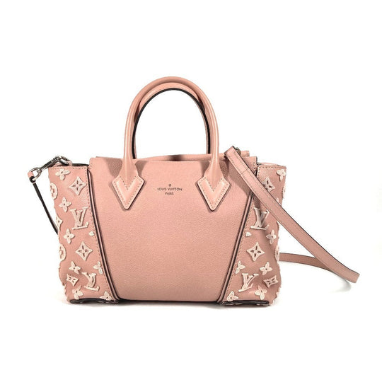 LOUIS VUITTON Tote Bag M94639 , Veau Cashmere Leather pink monogram velour Tote W BB Women Used Authentic
