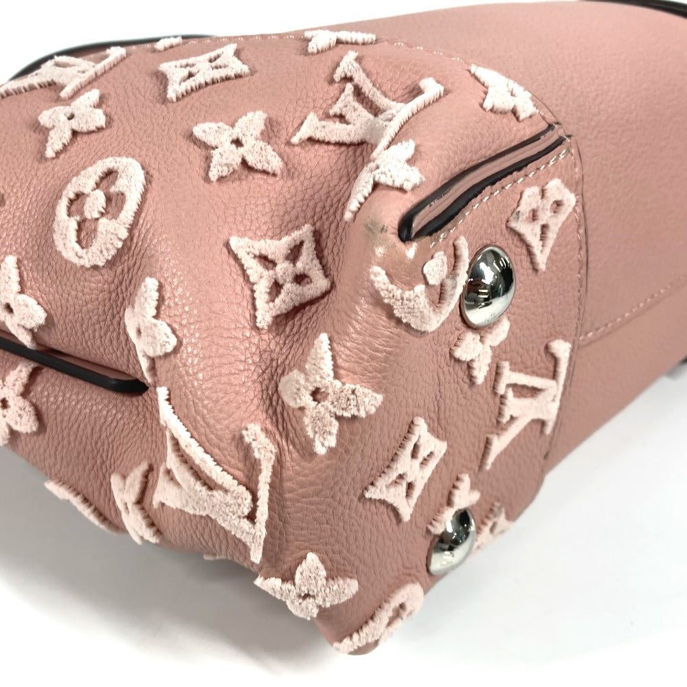LOUIS VUITTON Tote Bag M94639 , Veau Cashmere Leather pink monogram velour Tote W BB Women Used Authentic