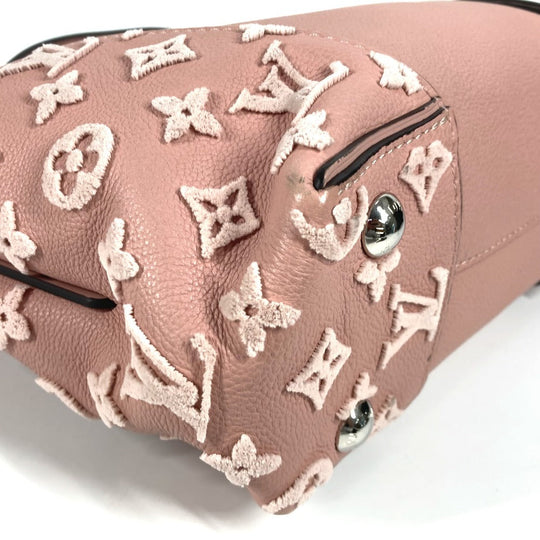LOUIS VUITTON Tote Bag M94639 , Veau Cashmere Leather pink monogram velour Tote W BB Women Used Authentic