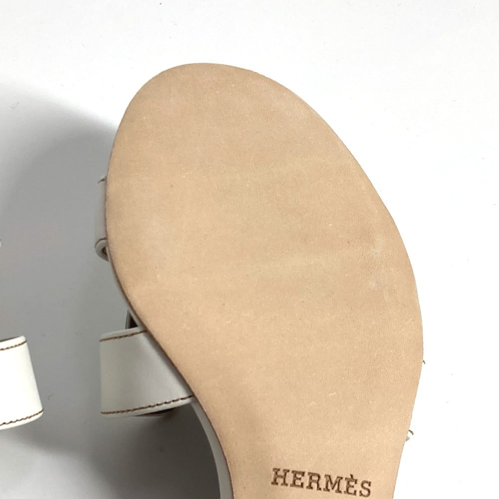 HERMES Sandals leather white Oasis 35.5