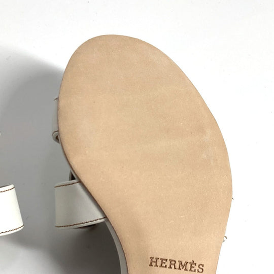HERMES Sandals leather white Oasis 35.5
