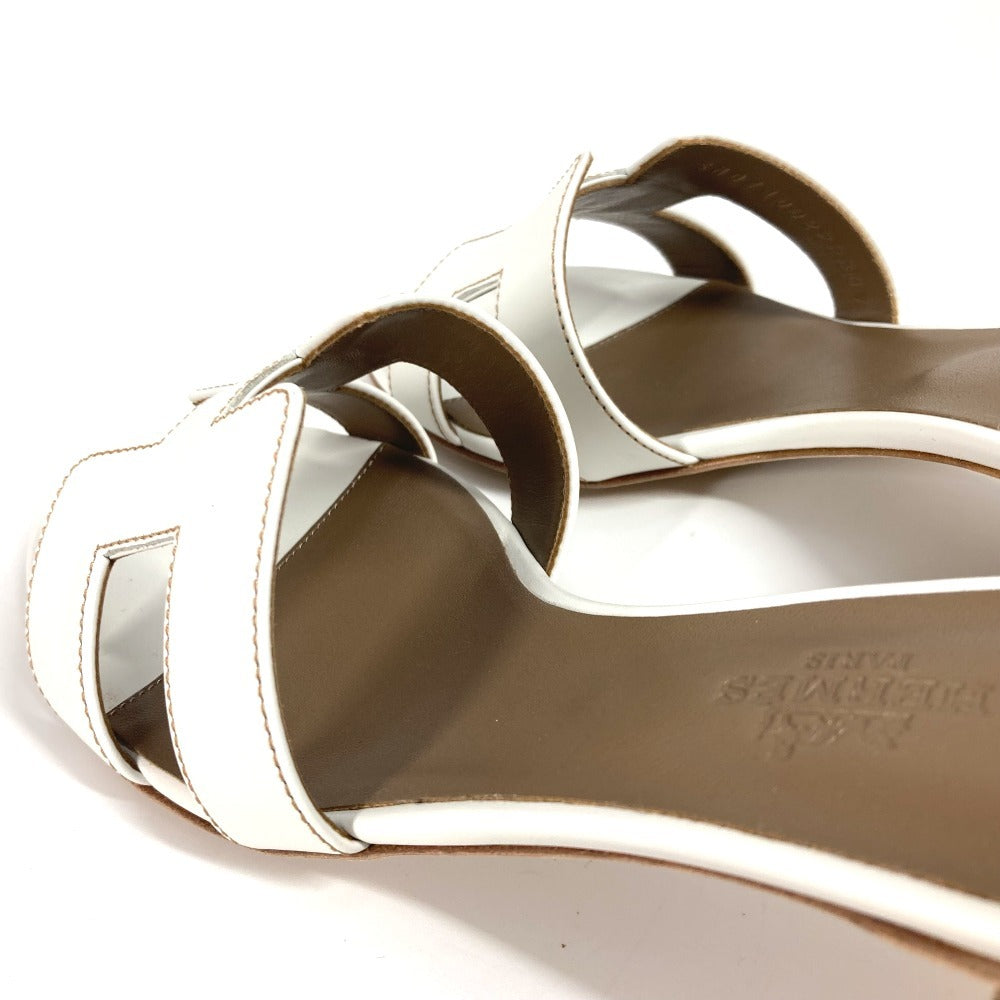 HERMES Sandals leather white Oasis 35.5