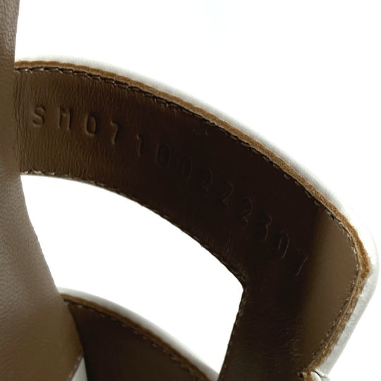 HERMES Sandals leather white Oasis 35.5