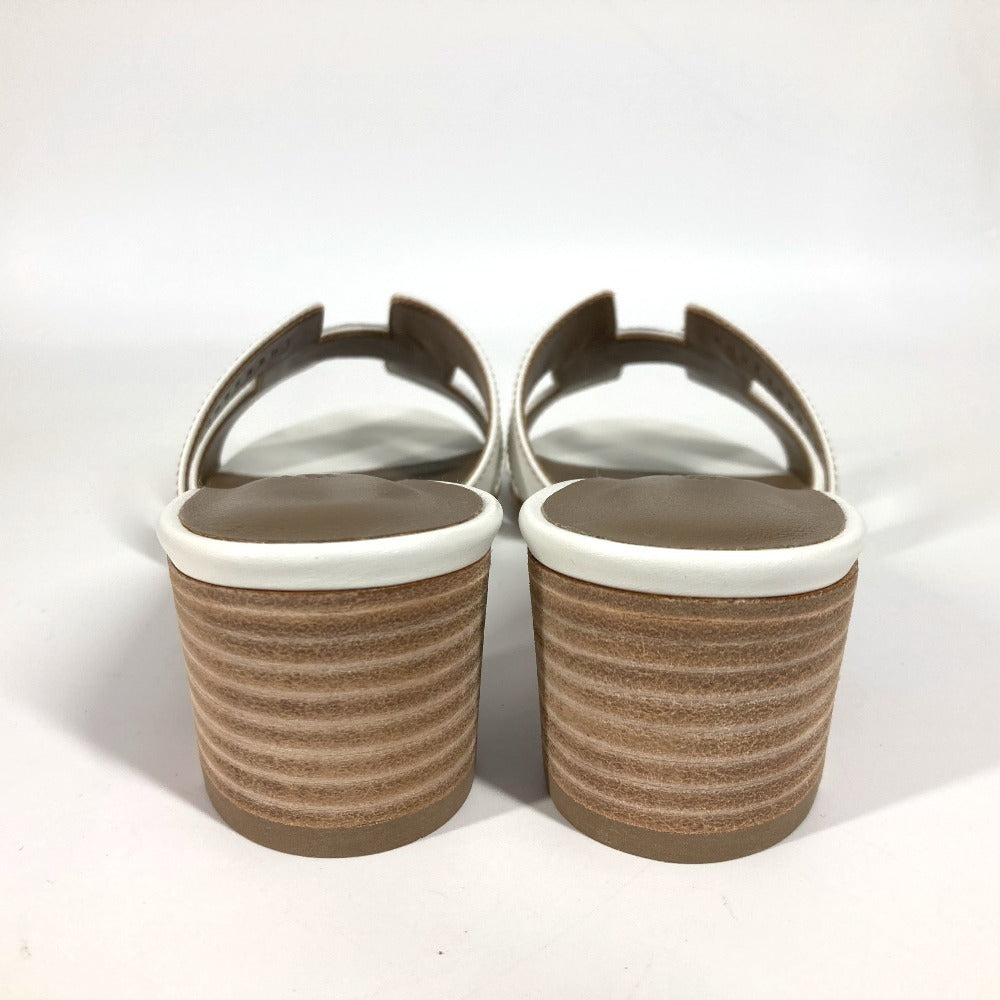 HERMES Sandals leather white Oasis 35.5